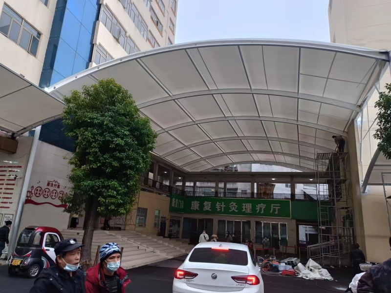 惠山区推拉雨棚定制厂家，仓库通道、卸货区移动伸缩棚搭建-2